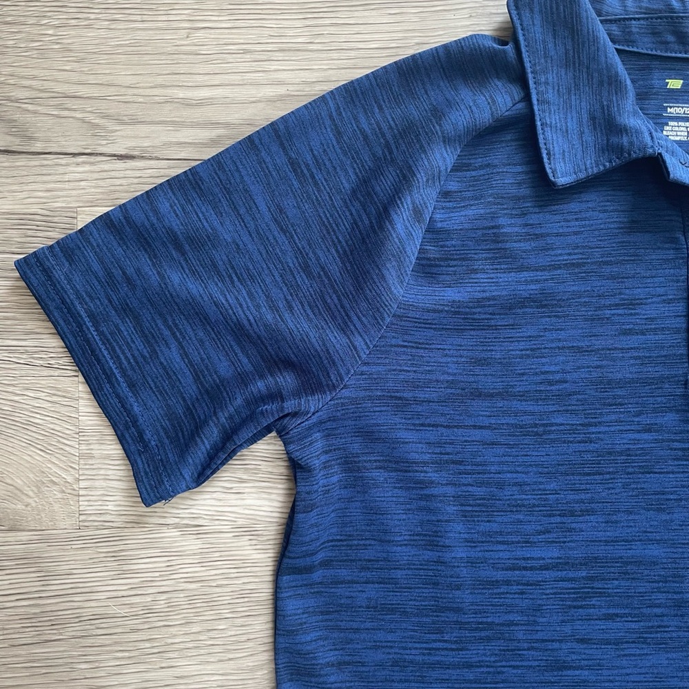 3/$30 | Tek Gear Dry Tek | Navy Heather Performance Polo for Boys | M (10-12) - Picture 2 of 7